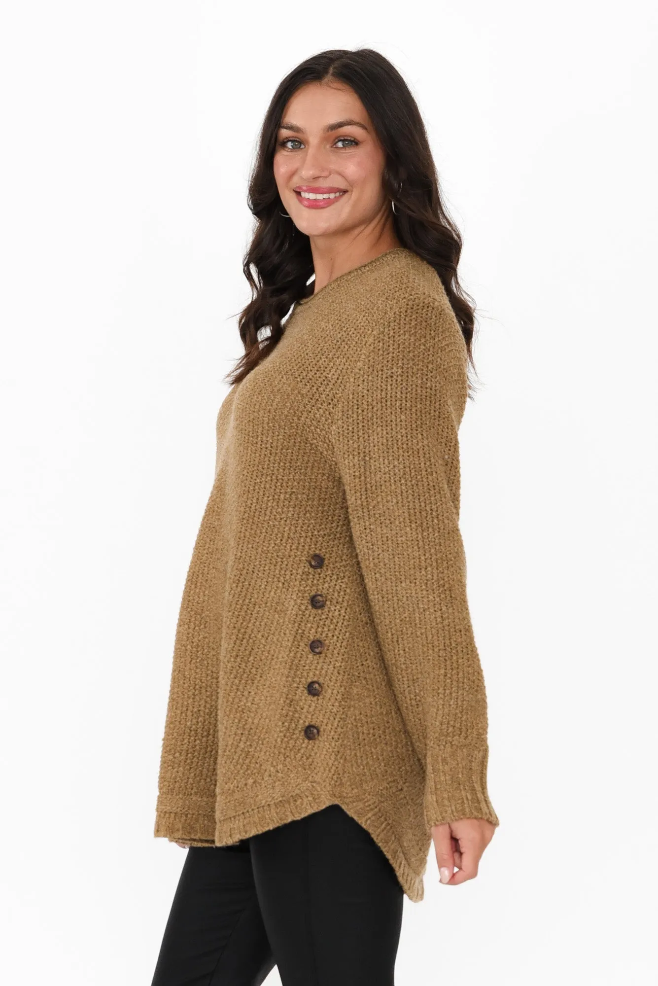 Lucas Mocha Knit Button Jumper sold by Blue Bungalow product image thumbnail 3