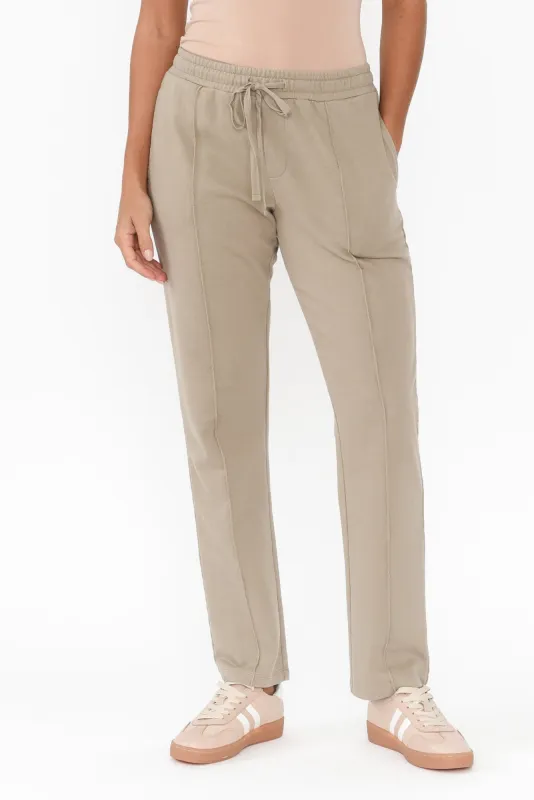 Leola Khaki Cotton Sweatpants sold by Blue Bungalow