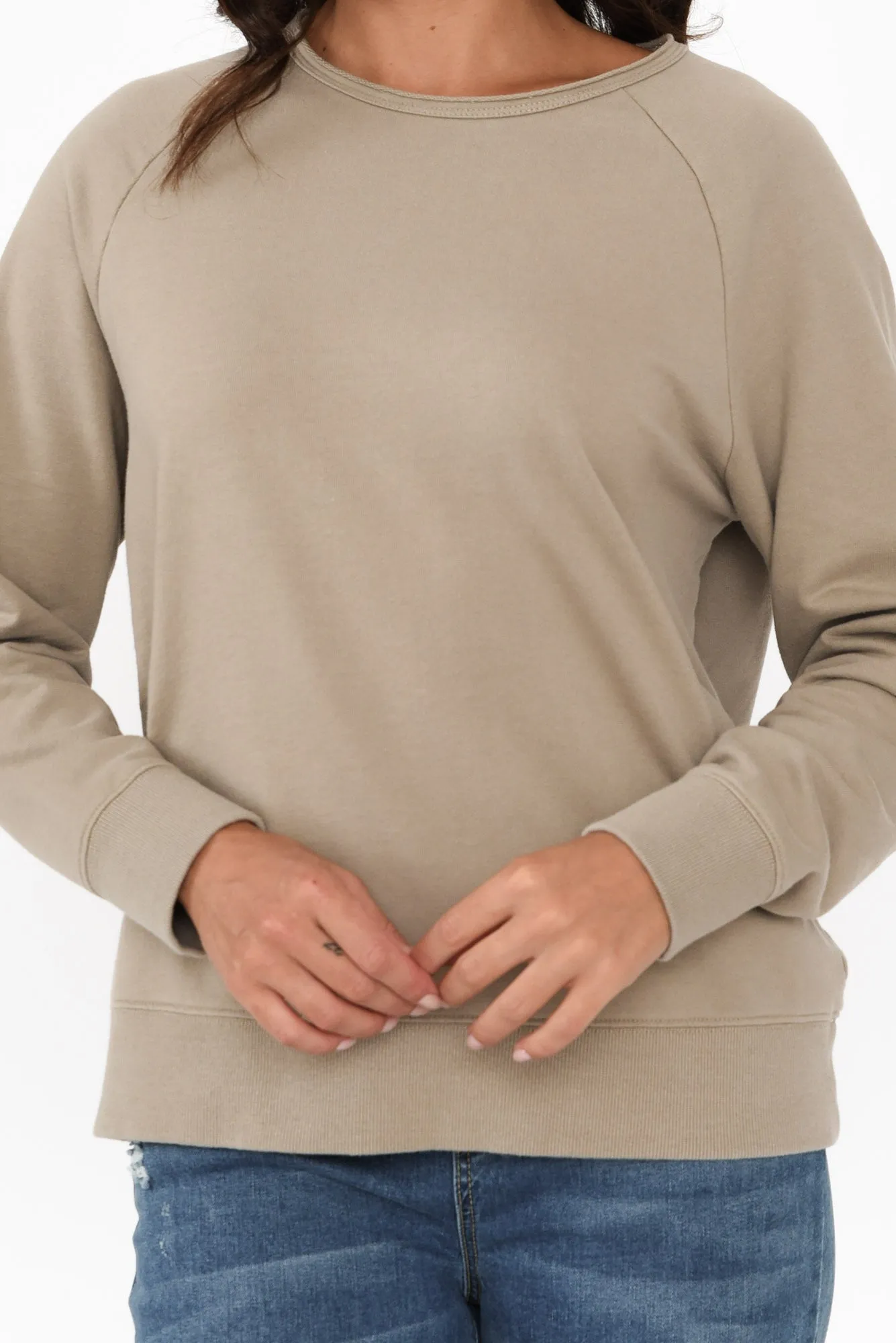 Julia Khaki Cotton Sweatshirt sold by Blue Bungalow product image thumbnail 5