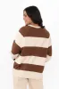 Katrin Mocha Stripe Cotton Crewneck Sweatshirt sold by Blue Bungalow