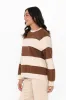 Katrin Mocha Stripe Cotton Crewneck Sweatshirt sold by Blue Bungalow