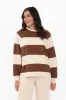 Katrin Mocha Stripe Cotton Crewneck Sweatshirt sold by Blue Bungalow