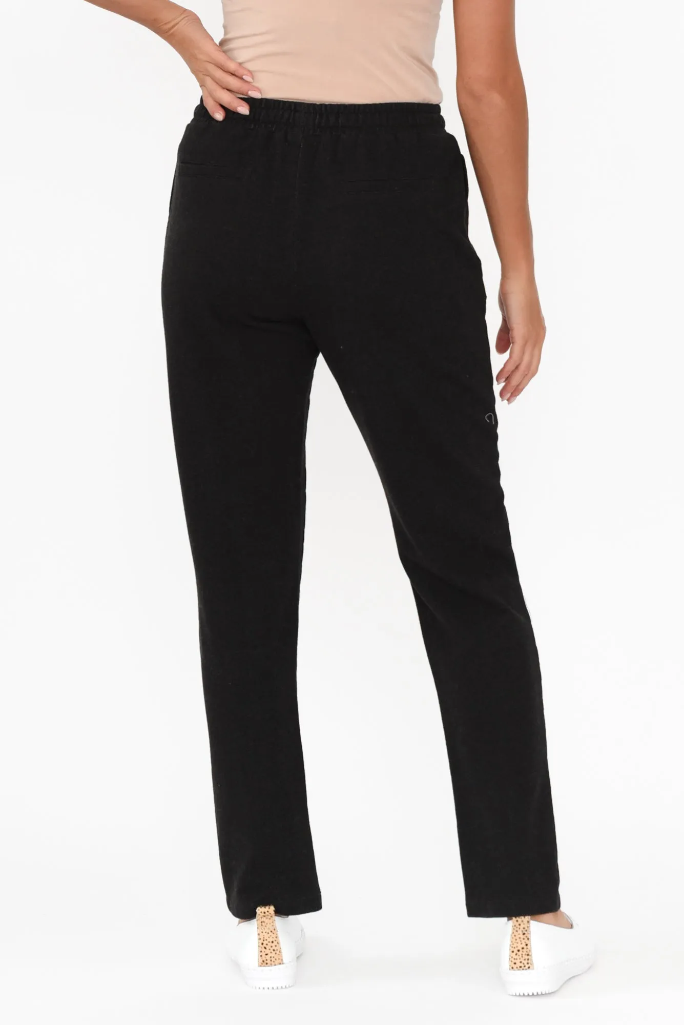 Leola Washed Black Cotton Sweatpants sold by Blue Bungalow product image thumbnail 4