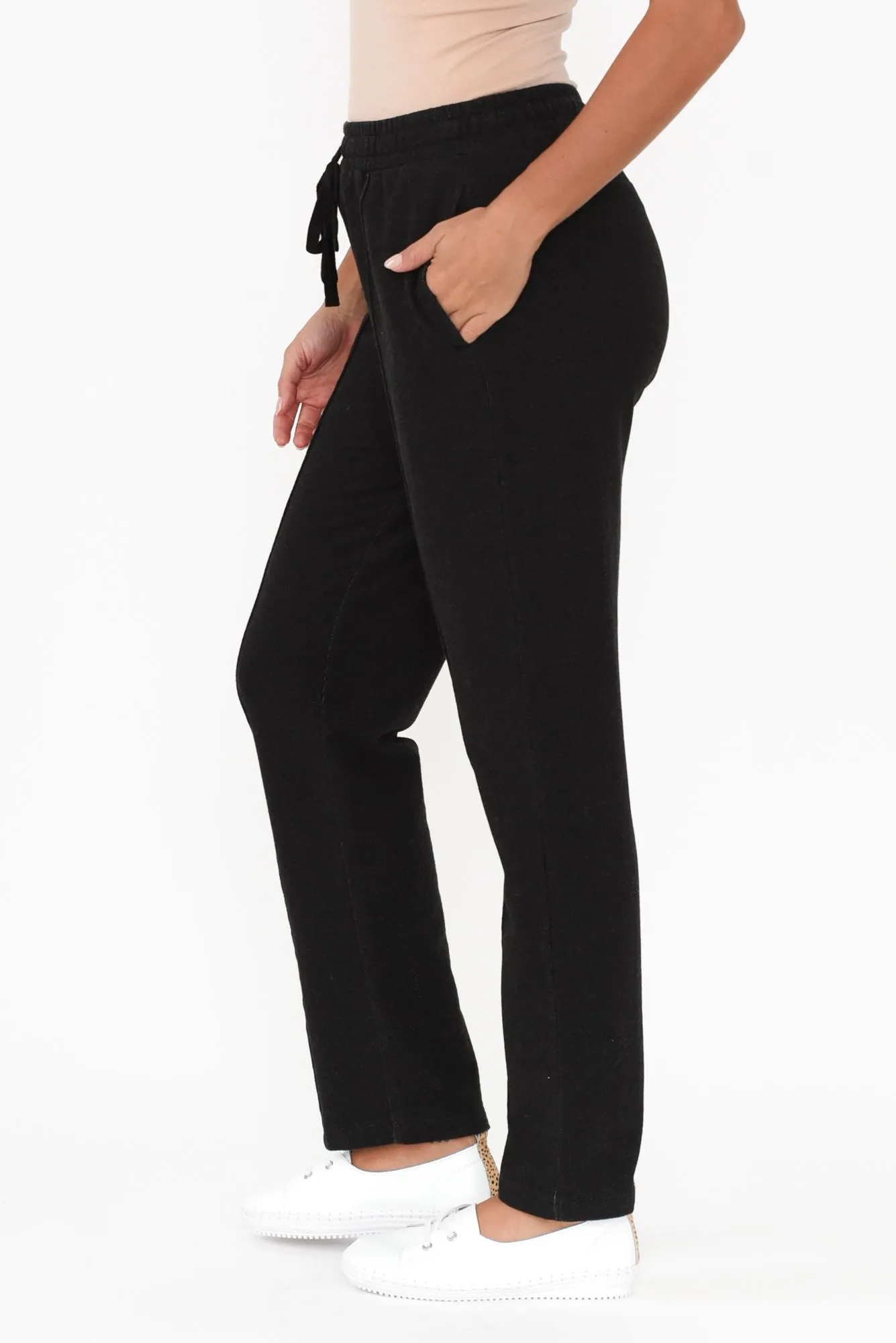Leola Washed Black Cotton Sweatpants sold by Blue Bungalow product image thumbnail 3