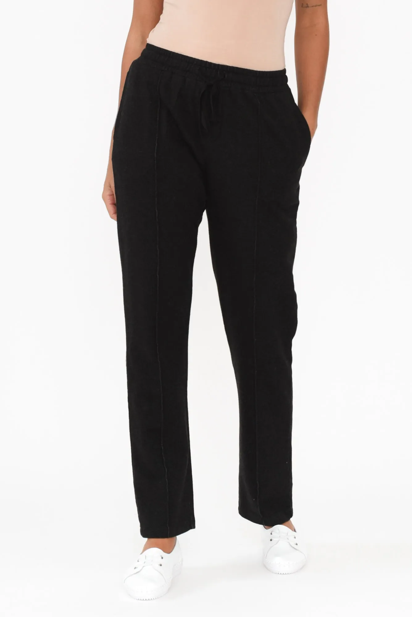Leola Washed Black Cotton Sweatpants sold by Blue Bungalow