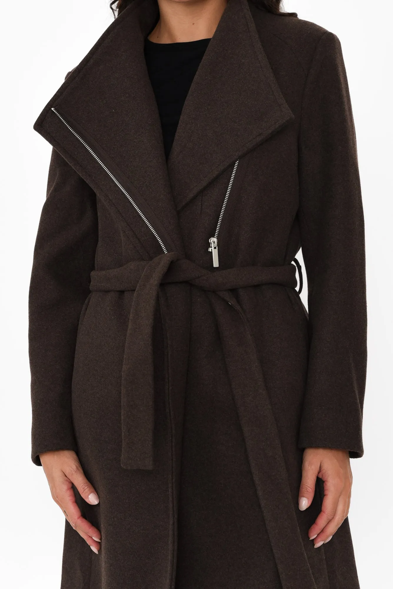 Shadows Brown Tie Coat sold by Blue Bungalow product image thumbnail 5