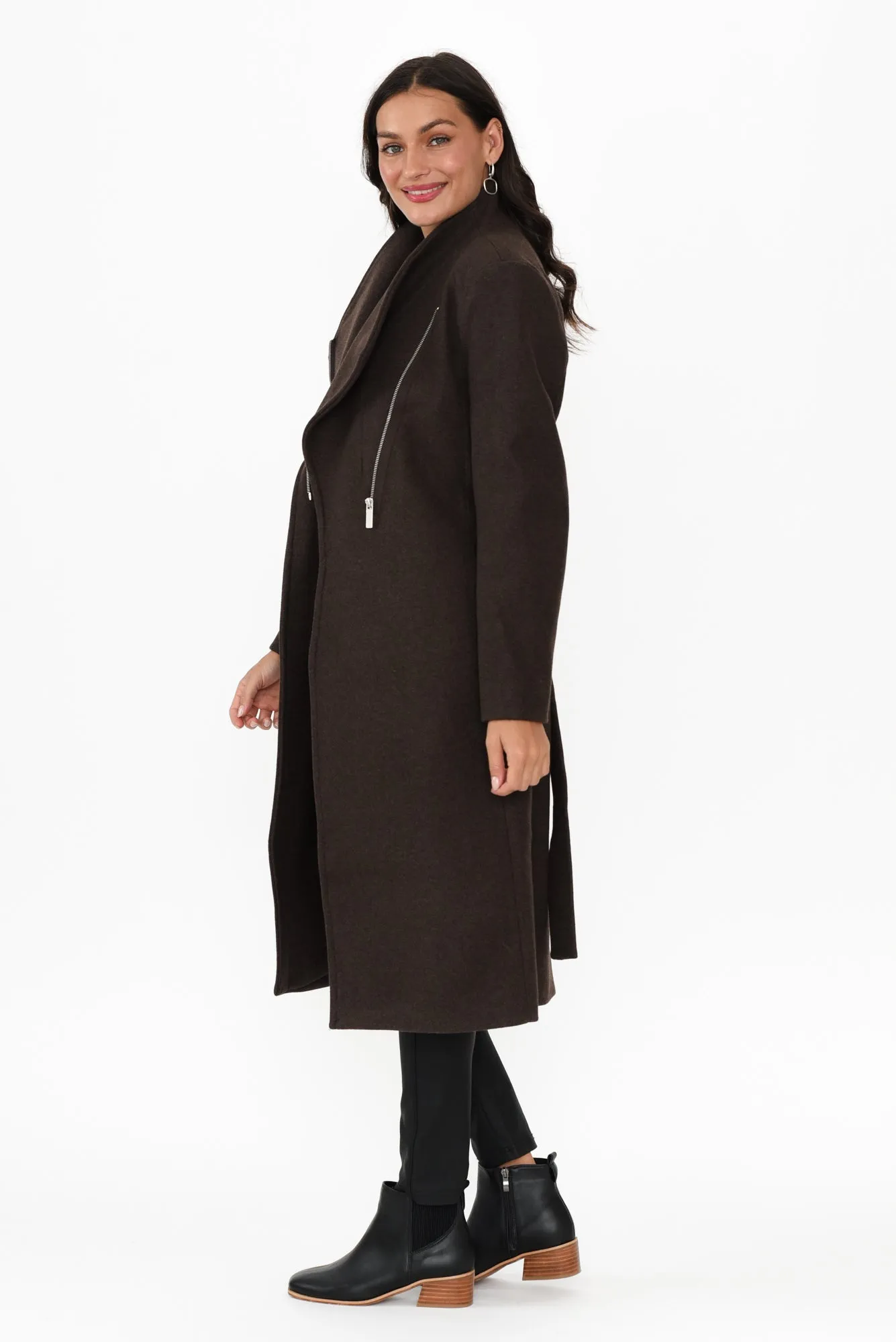 Shadows Brown Tie Coat sold by Blue Bungalow product image thumbnail 3