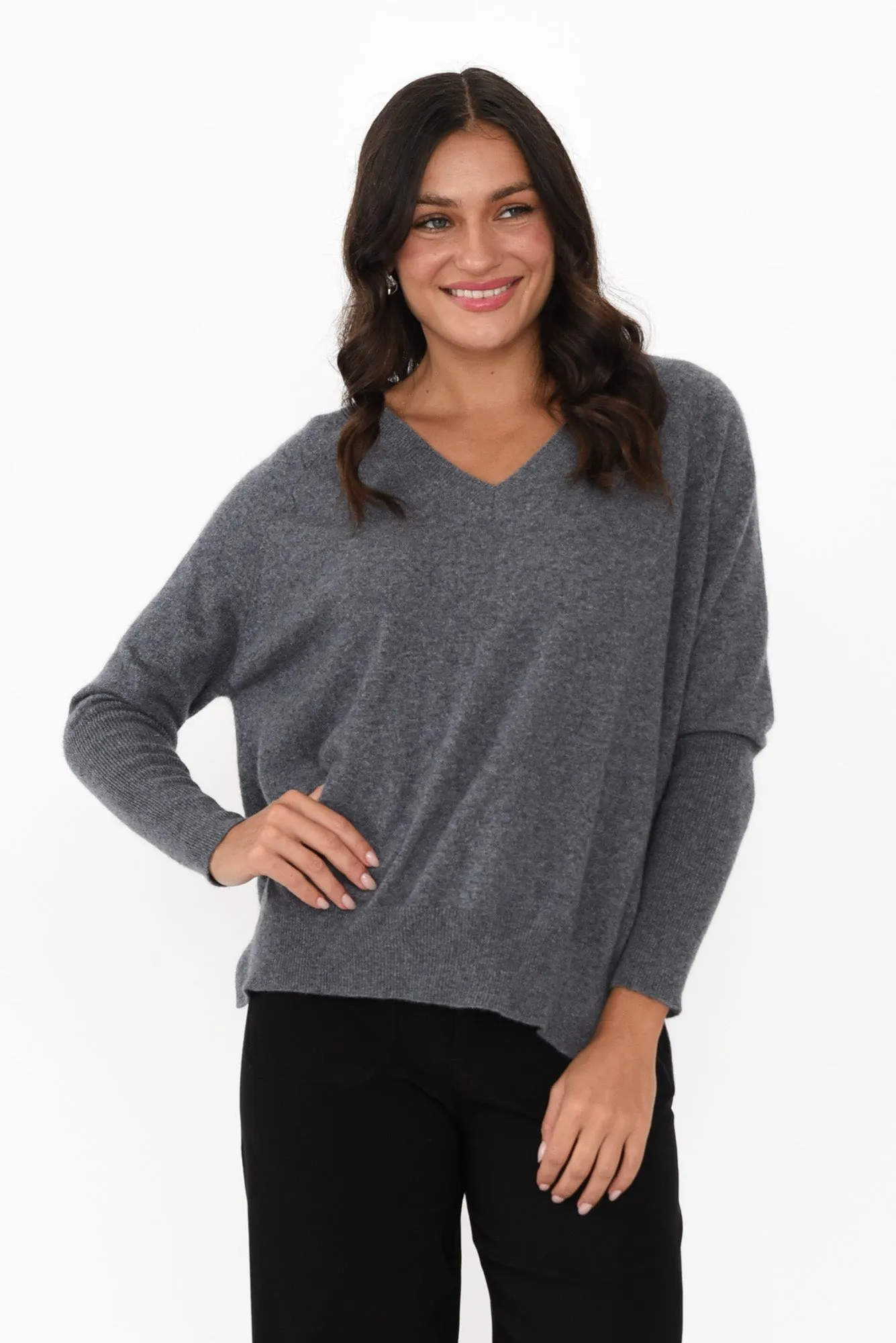 Journi Charcoal Cashmere Knit Jumper sold by Blue Bungalow