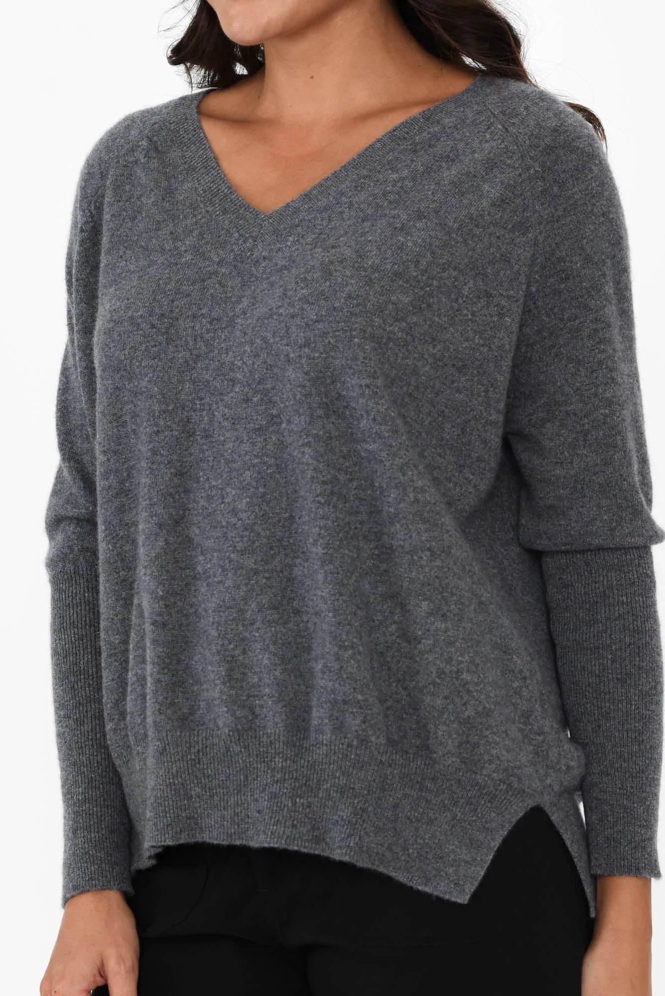 Journi Charcoal Cashmere Knit Jumper sold by Blue Bungalow product image thumbnail 5