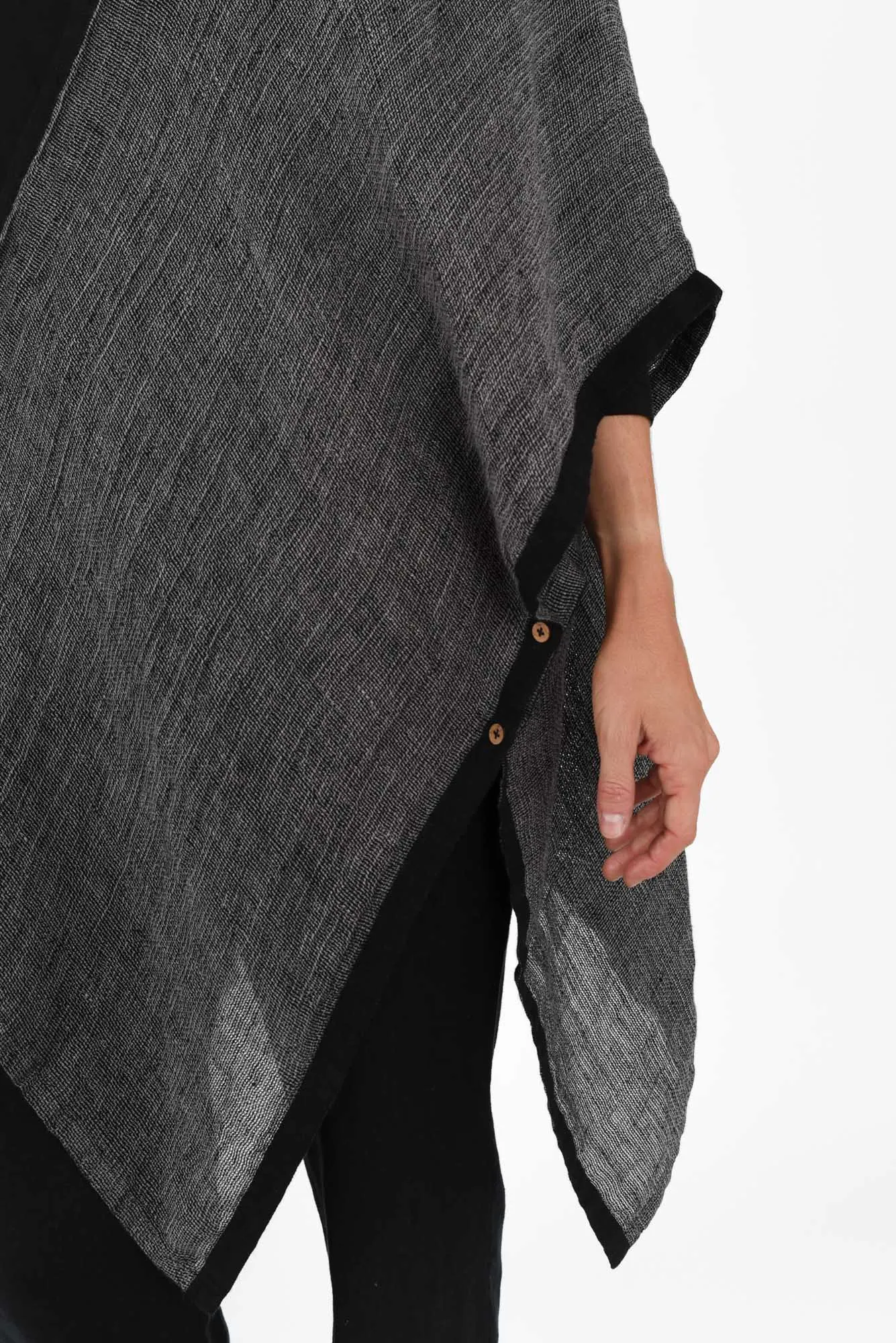 Delphia Charcoal Linen Cardigan sold by Blue Bungalow product image thumbnail 5