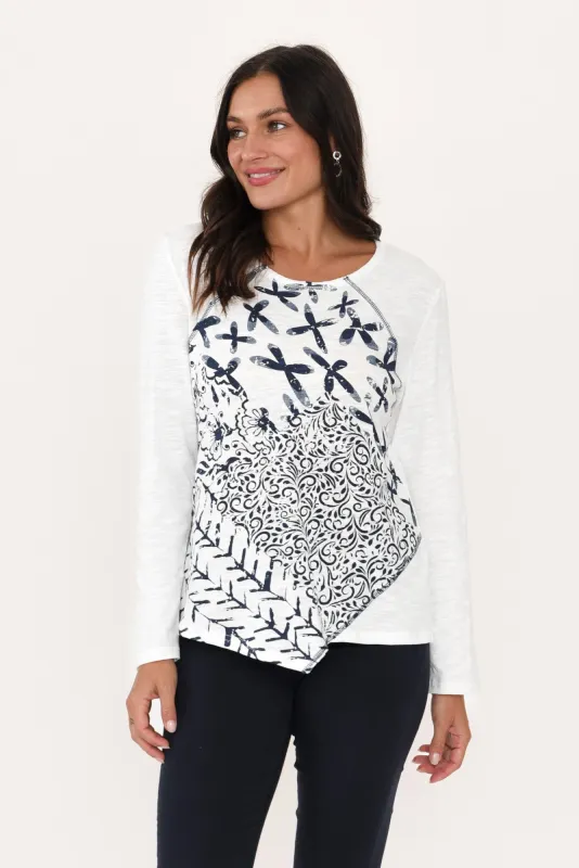Clary White Abstract Cotton Top sold by Blue Bungalow