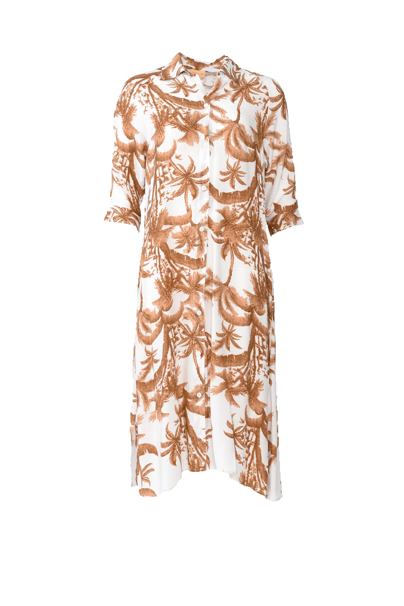 Seiko Tan Palm Shirt Dress sold by Blue Bungalow product image thumbnail 2