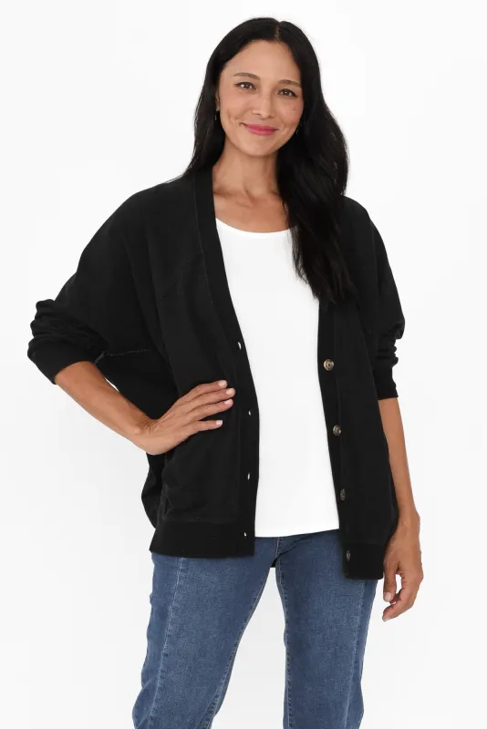 Lydia Black Cotton Cardigan sold by Blue Bungalow