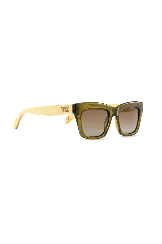 Morgan Khaki Wooden Sunglasses sold by Blue Bungalow