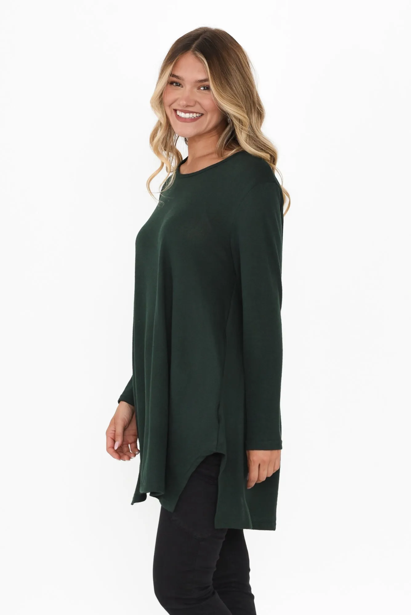 Dylan Dark Green Knit Tunic sold by Blue Bungalow product image thumbnail 3