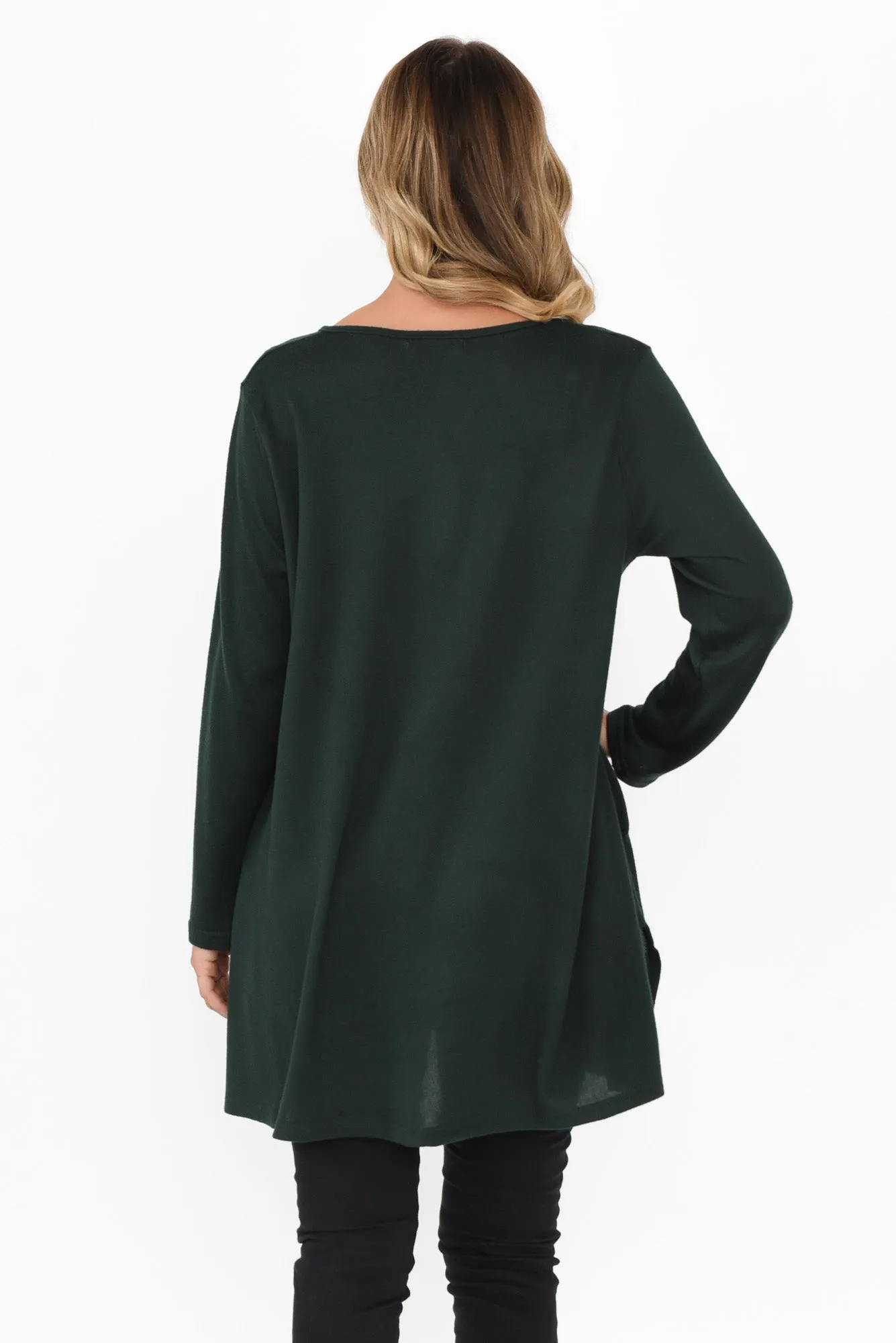 Dylan Dark Green Knit Tunic sold by Blue Bungalow product image thumbnail 4