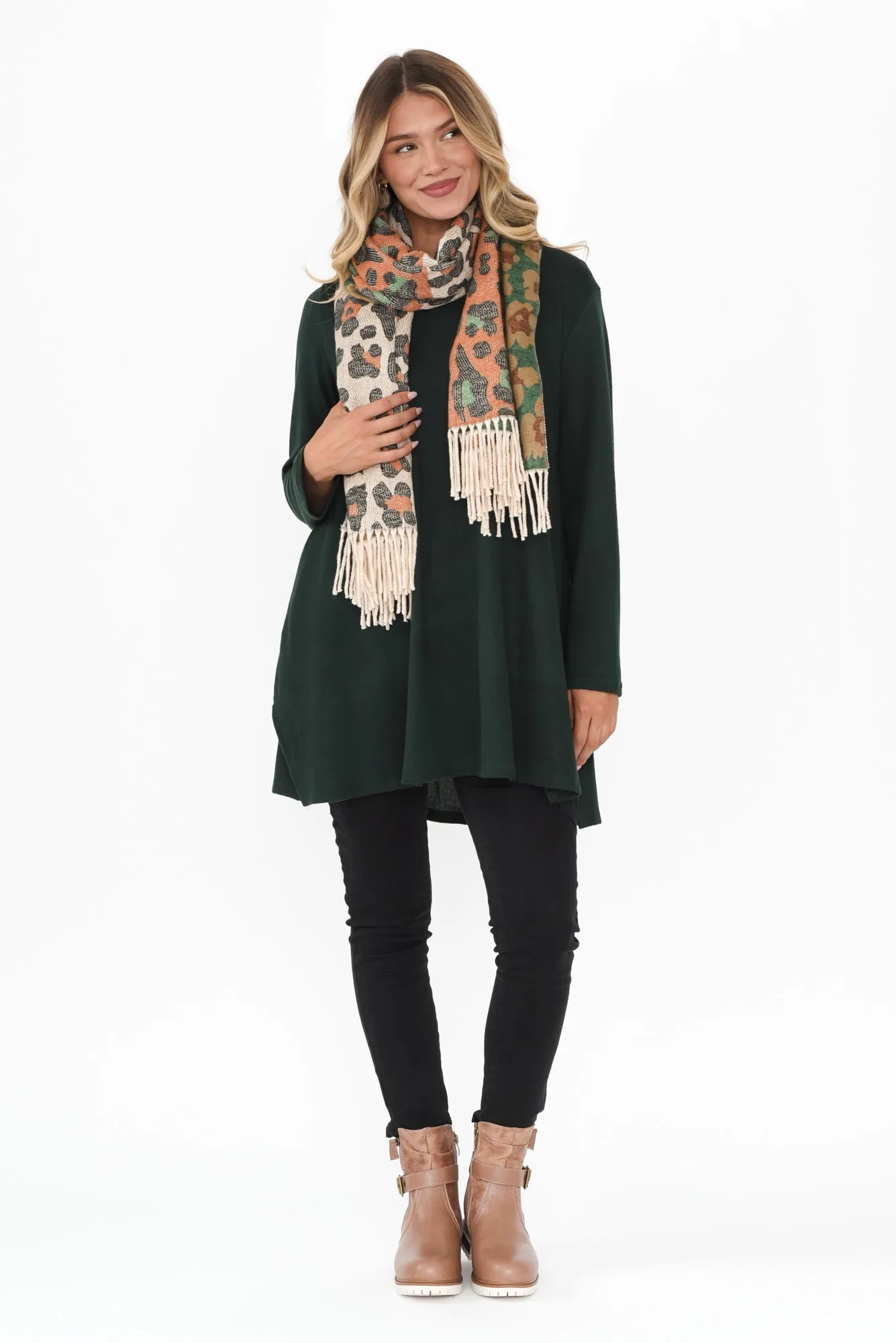 Dylan Dark Green Knit Tunic sold by Blue Bungalow product image thumbnail 2