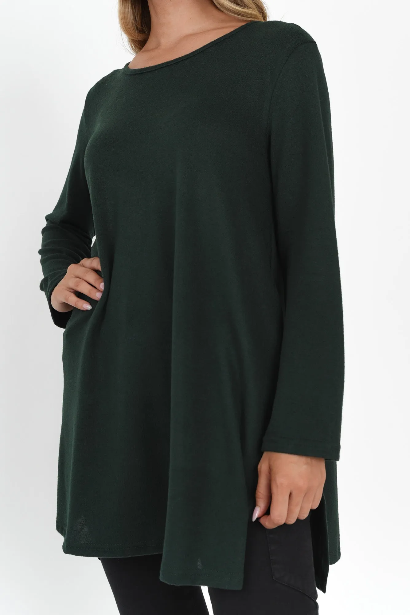 Dylan Dark Green Knit Tunic sold by Blue Bungalow product image thumbnail 5