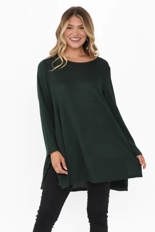 Dylan Dark Green Knit Tunic sold by Blue Bungalow