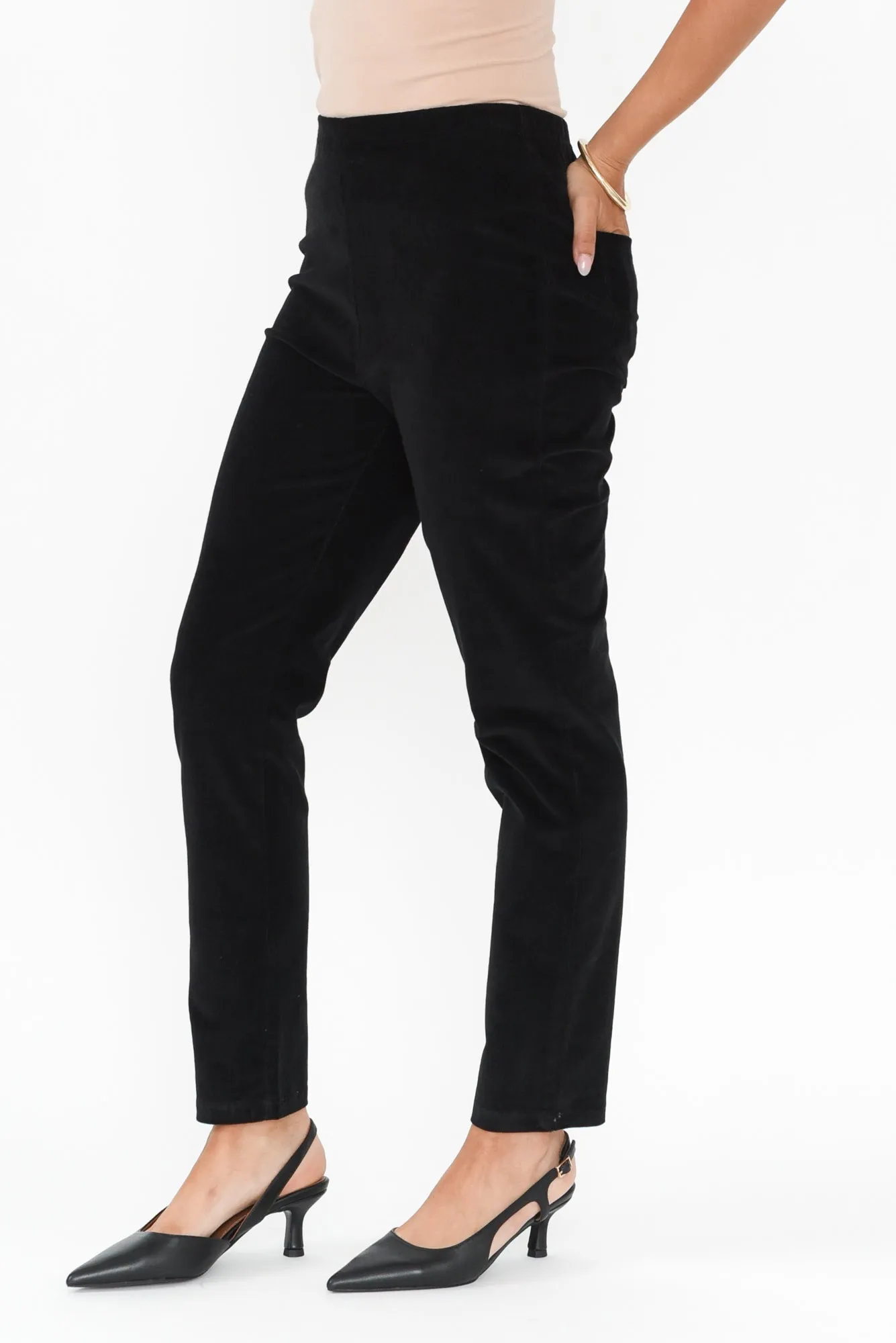 Jagger Black Cotton Stretch Pants sold by Blue Bungalow product image thumbnail 3