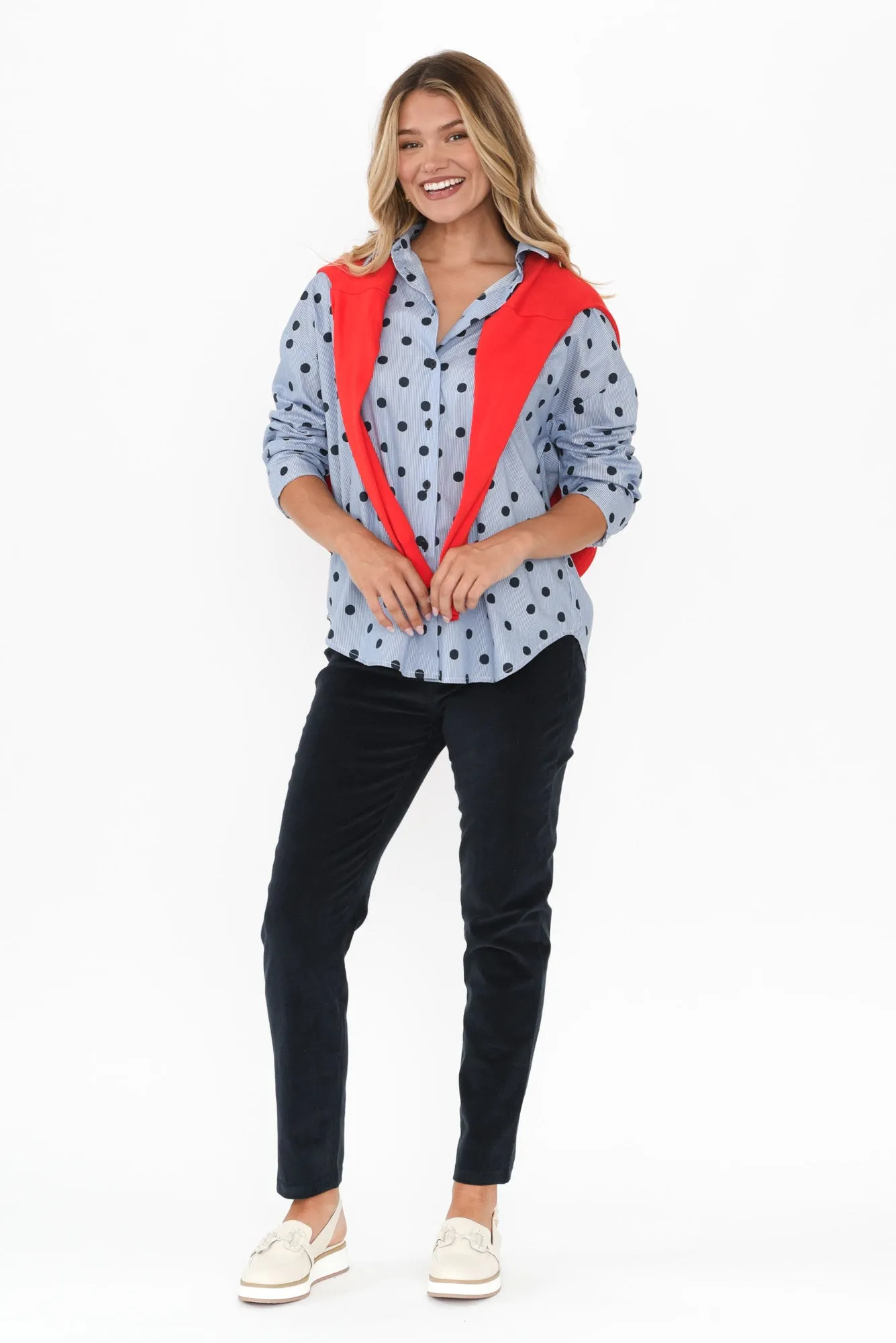 Jagger Navy Cotton Stretch Pants sold by Blue Bungalow product image thumbnail 2