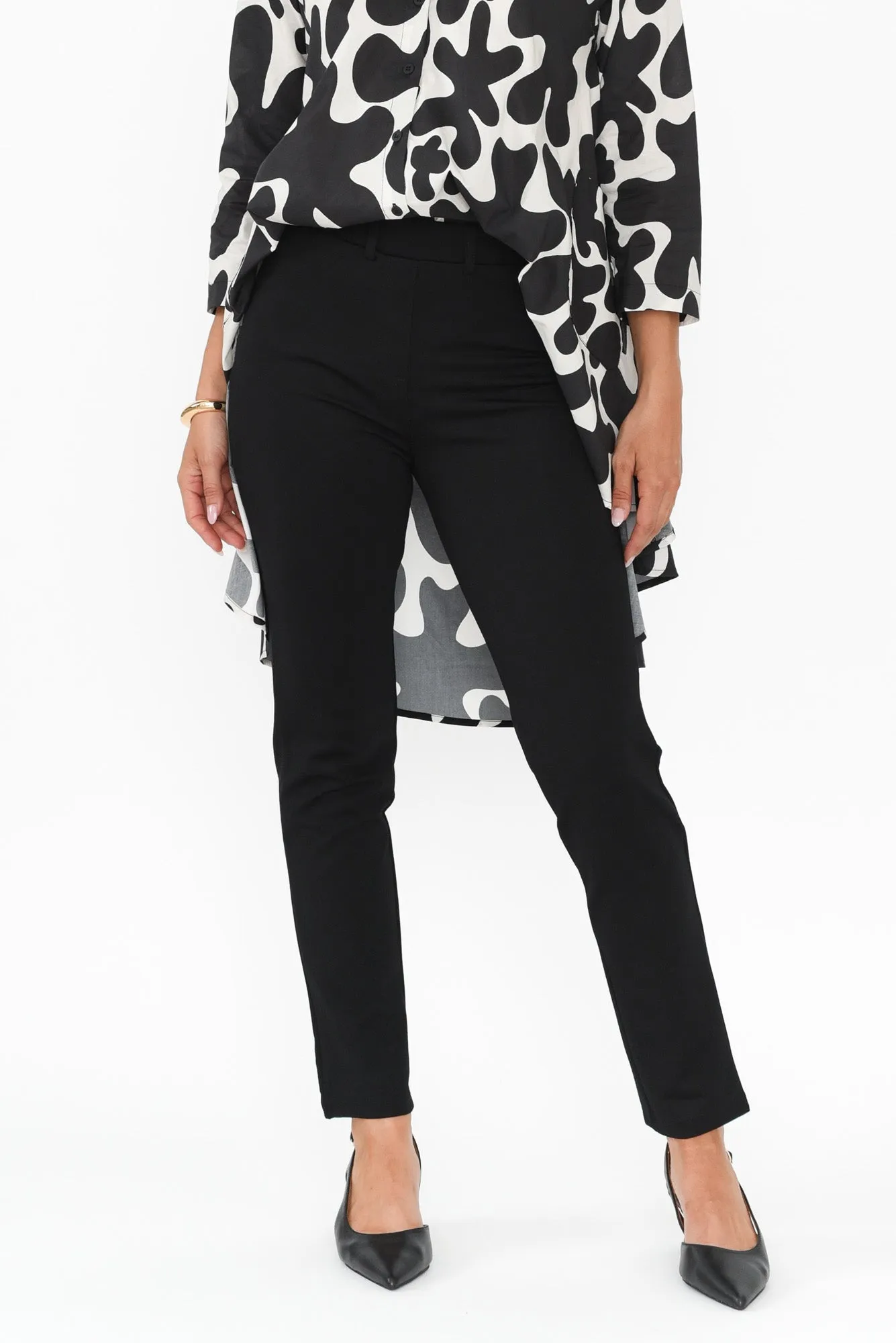Emery Black Ponte Pants sold by Blue Bungalow