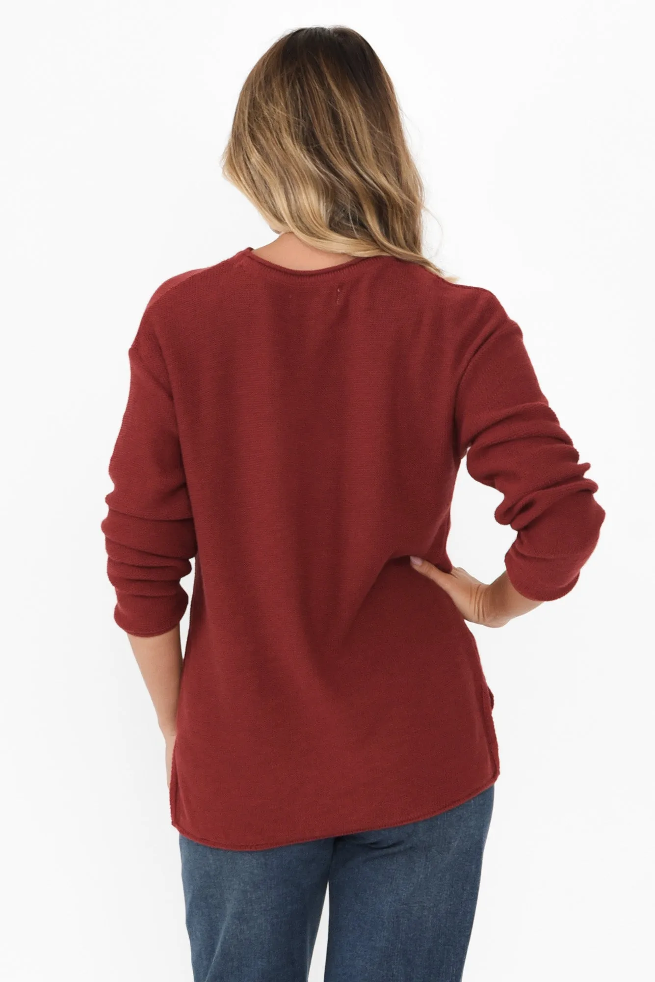Maude Rust Organic Cotton Knit Jumper sold by Blue Bungalow product image thumbnail 4