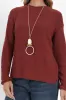 Maude Rust Organic Cotton Knit Jumper sold by Blue Bungalow