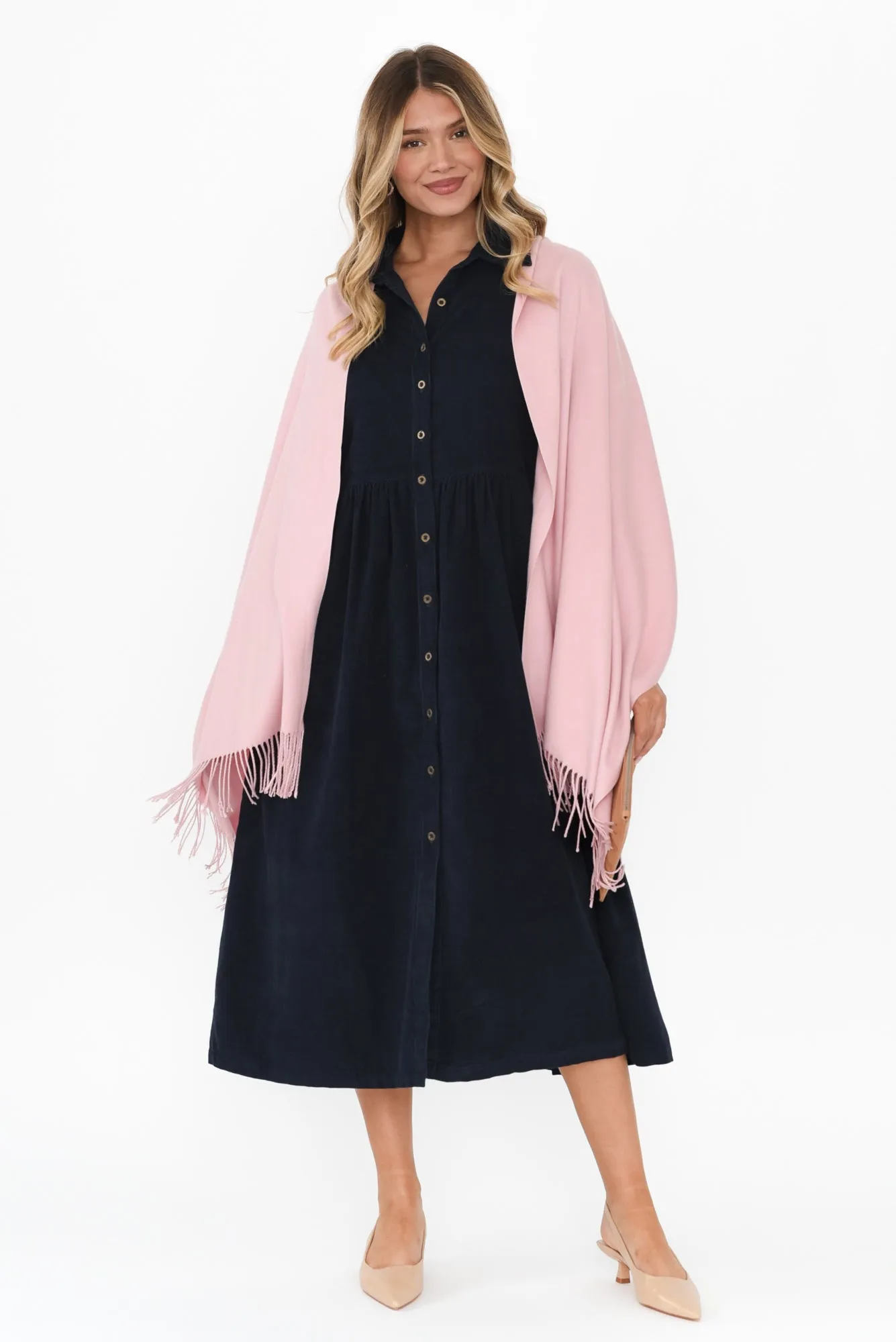 Joslyn Navy Cotton Shirt Dress sold by Blue Bungalow product image thumbnail 2
