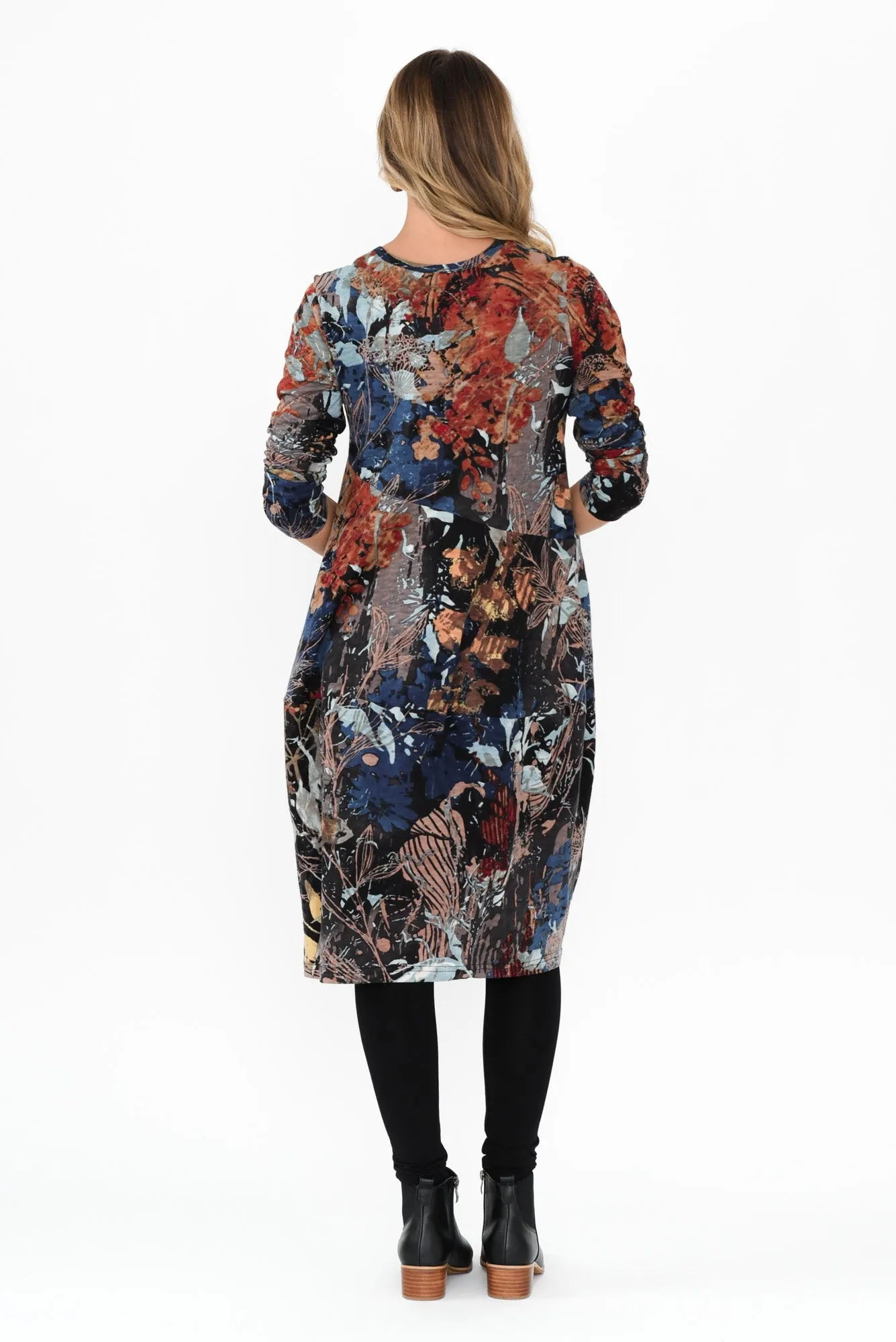 Mira Black Abstract Organic Cotton Dress sold by Blue Bungalow product image thumbnail 4