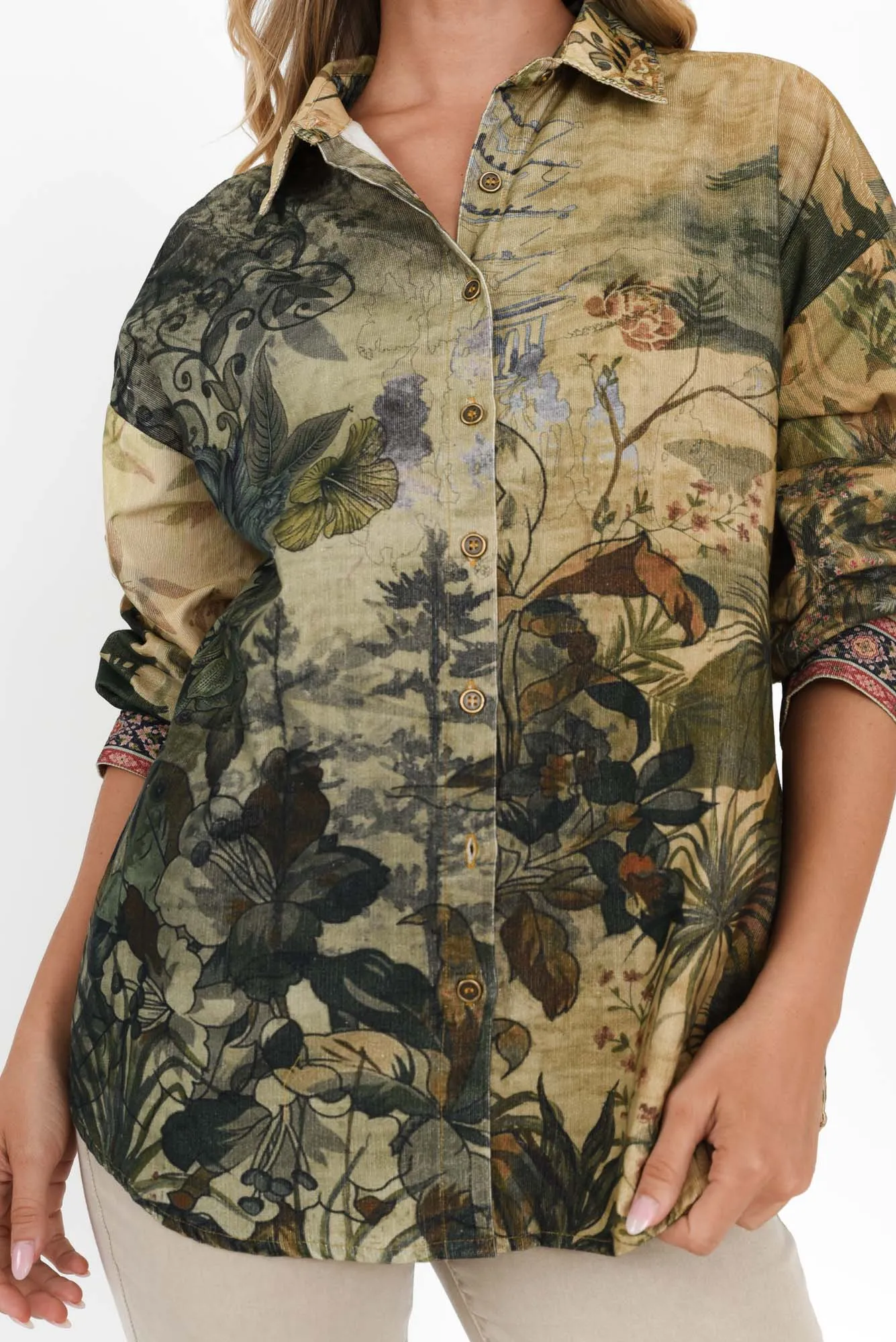 Lela Green Garden Cotton Shirt sold by Blue Bungalow product image thumbnail 5