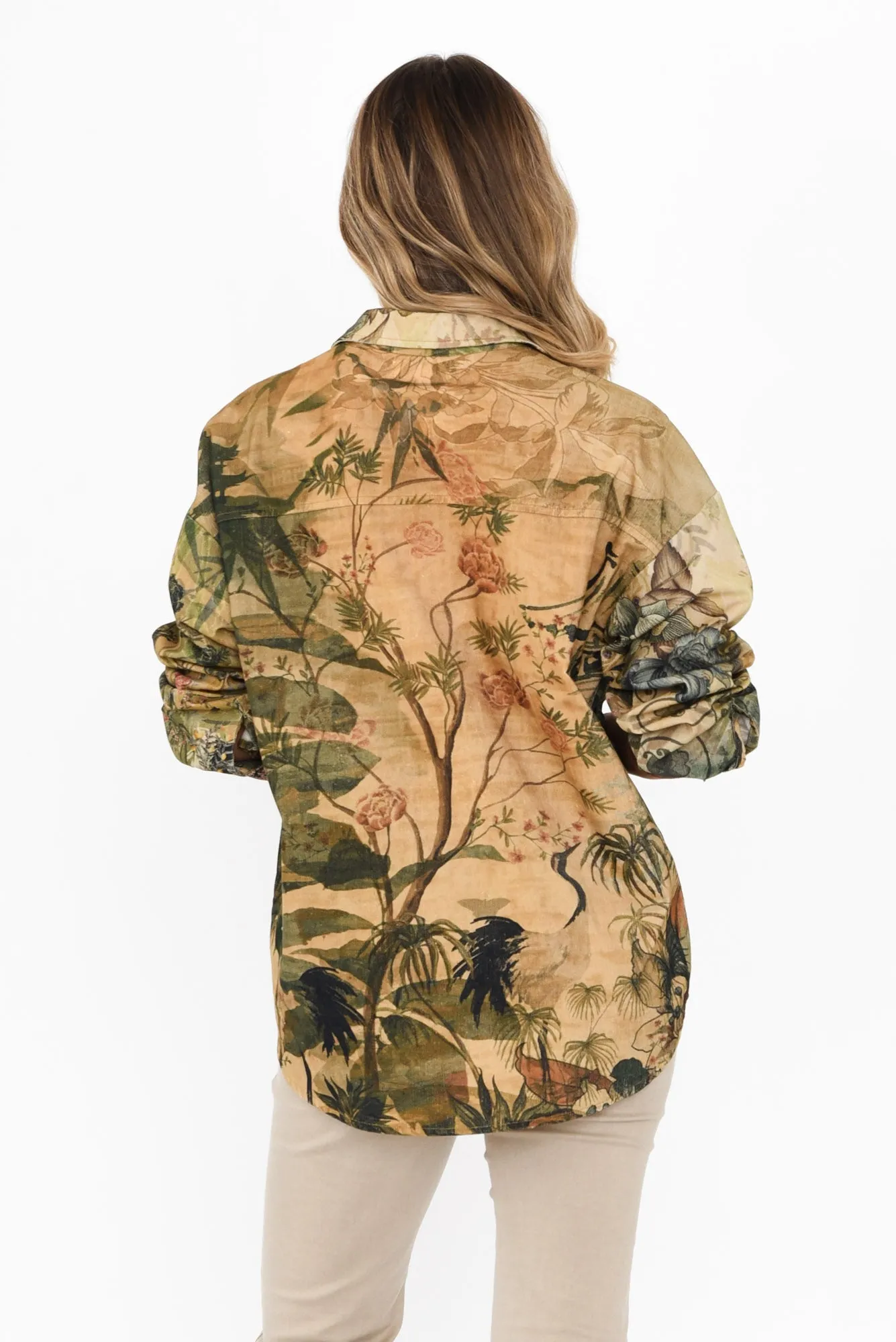 Lela Green Garden Cotton Shirt sold by Blue Bungalow product image thumbnail 4