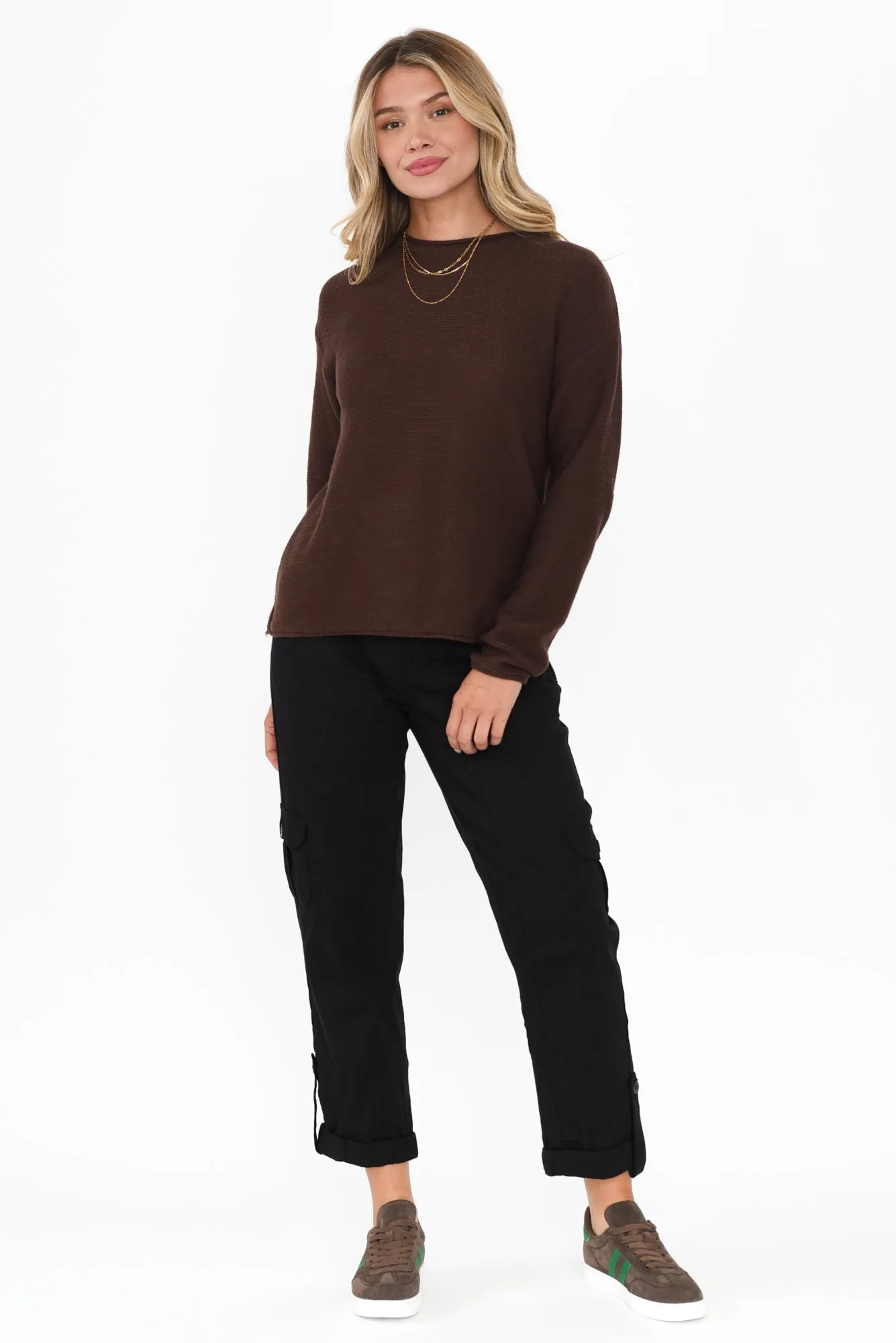 Maude Brown Organic Cotton Knit Jumper sold by Blue Bungalow product image thumbnail 2