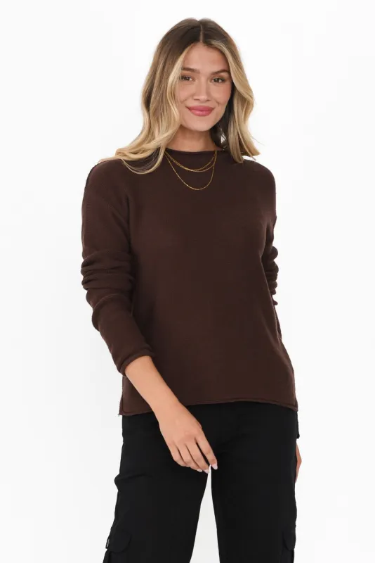 Maude Brown Organic Cotton Knit Jumper sold by Blue Bungalow