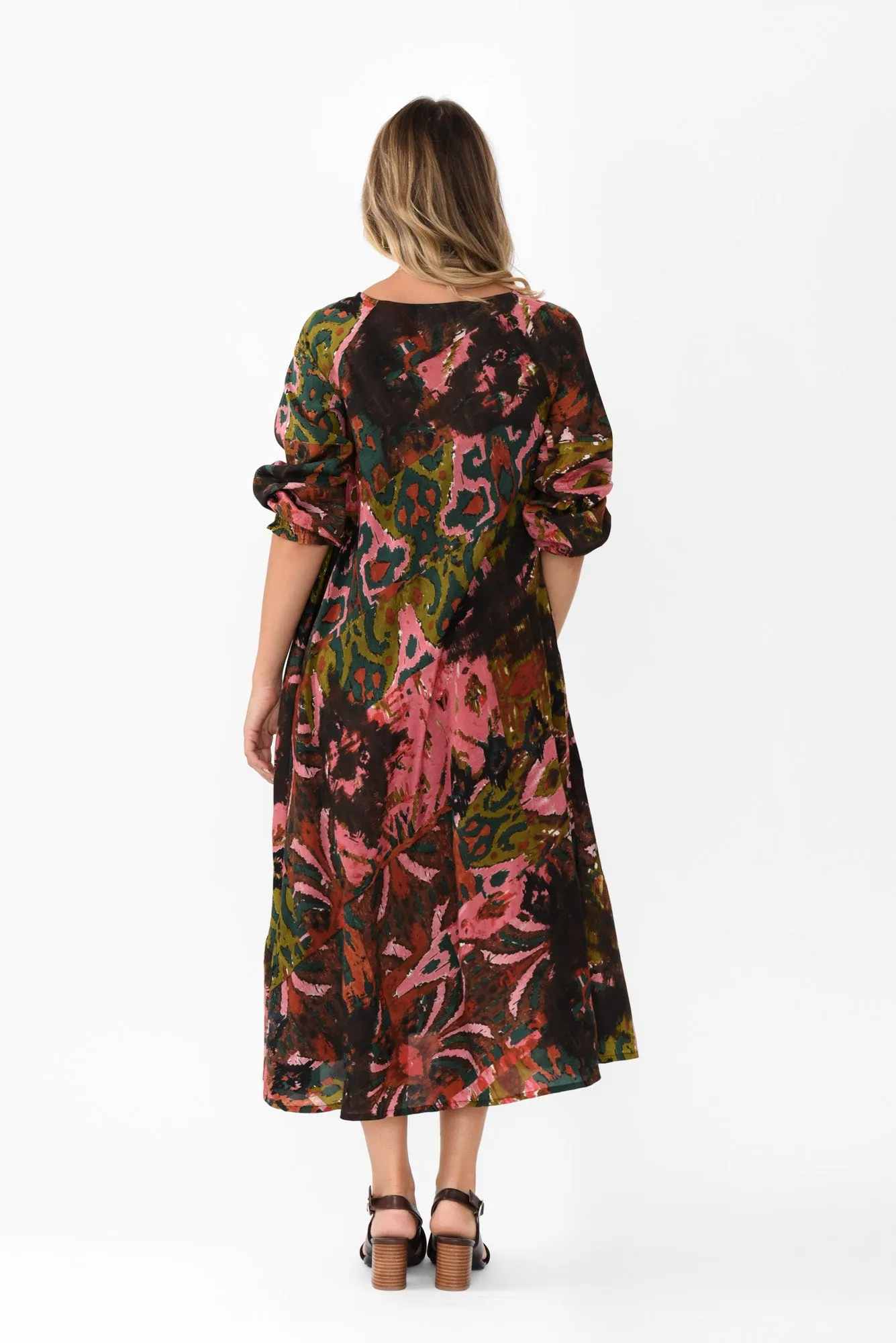 Jillian Pink Abstract Pocket Dress sold by Blue Bungalow product image thumbnail 4