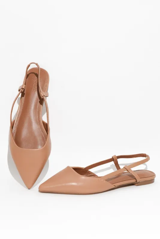 Ava Tan Leather Slingback Mule sold by Blue Bungalow