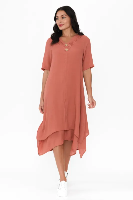 Nala Rust Layers Dress sold by Blue Bungalow