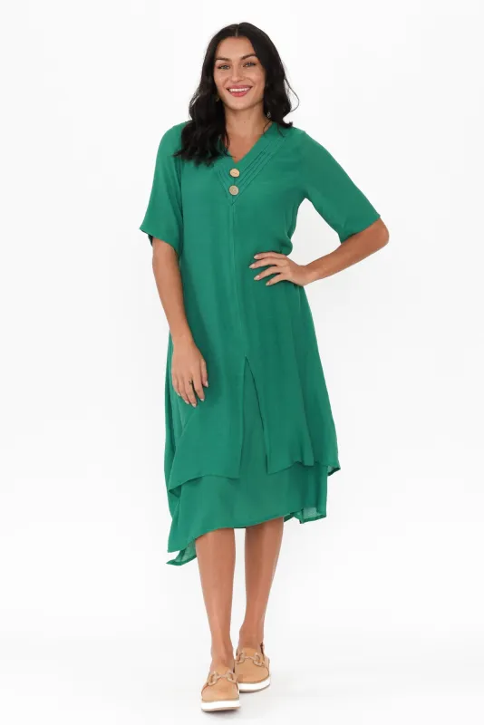 Nala Dark Green Layers Dress sold by Blue Bungalow