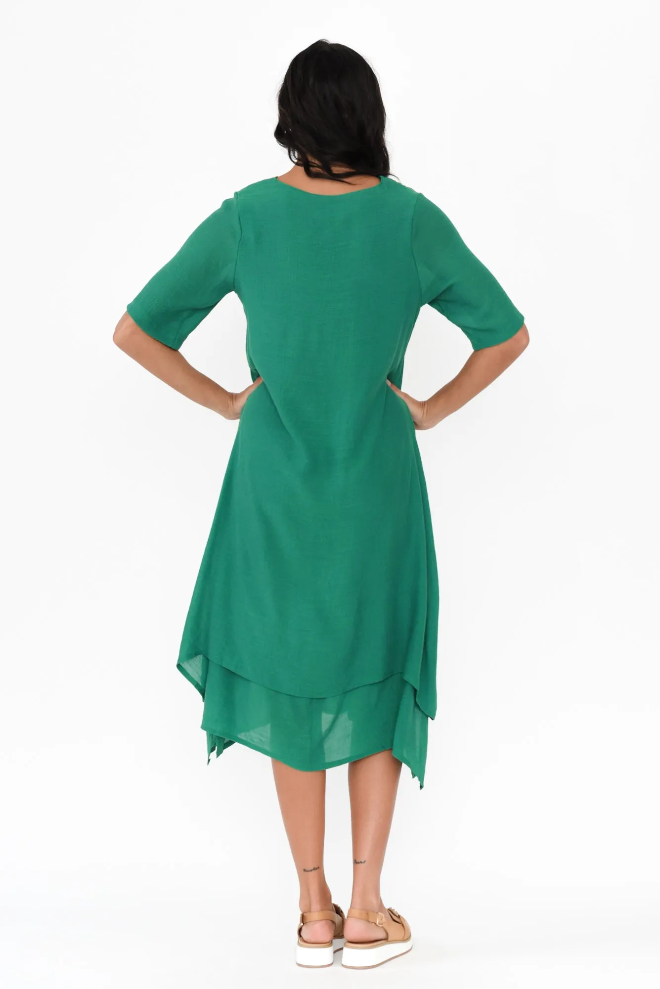 Nala Dark Green Layers Dress sold by Blue Bungalow product image thumbnail 4