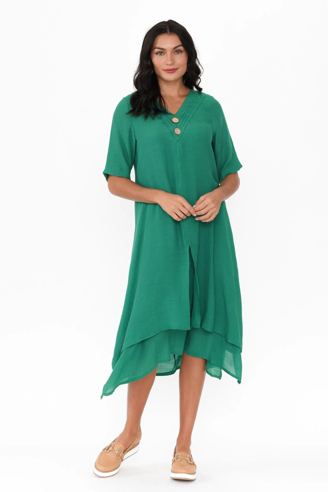 Nala Dark Green Layers Dress sold by Blue Bungalow product image thumbnail 2
