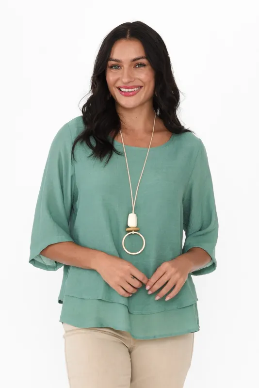 Liora Sage Layered Top sold by Blue Bungalow