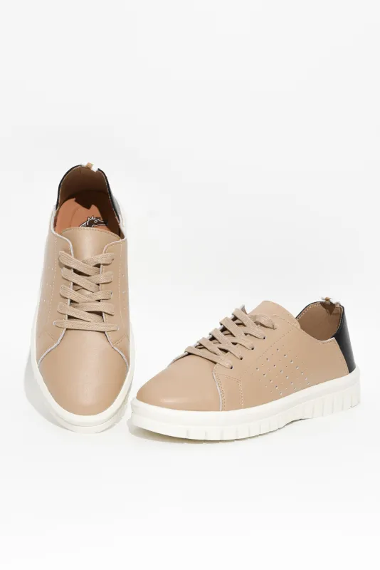 Exit Beige Leather Sneaker sold by Blue Bungalow