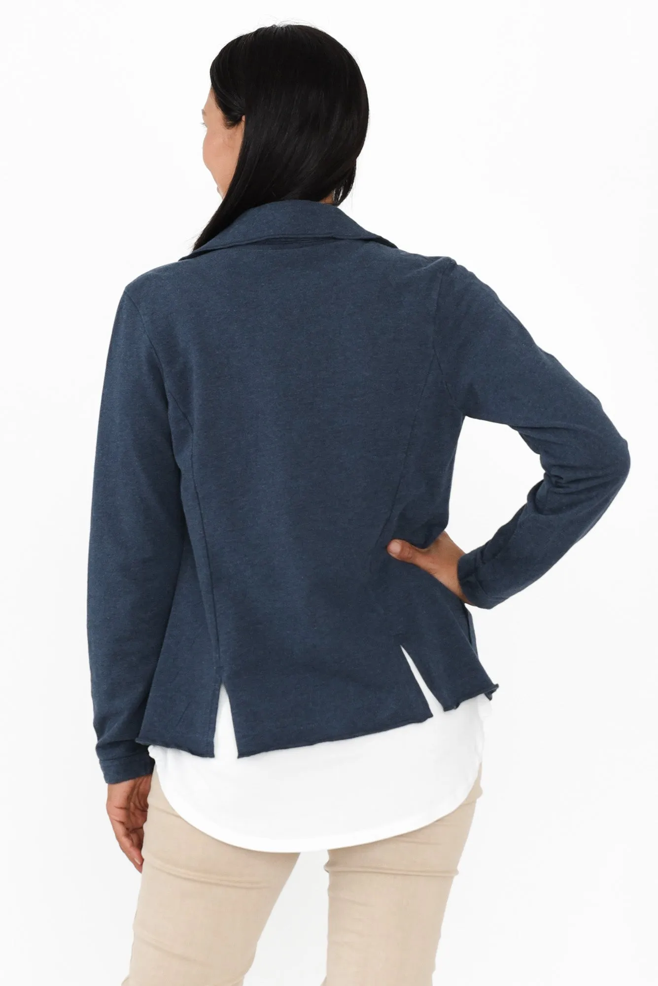 Elissa Navy Cotton Blazer sold by Blue Bungalow product image thumbnail 5