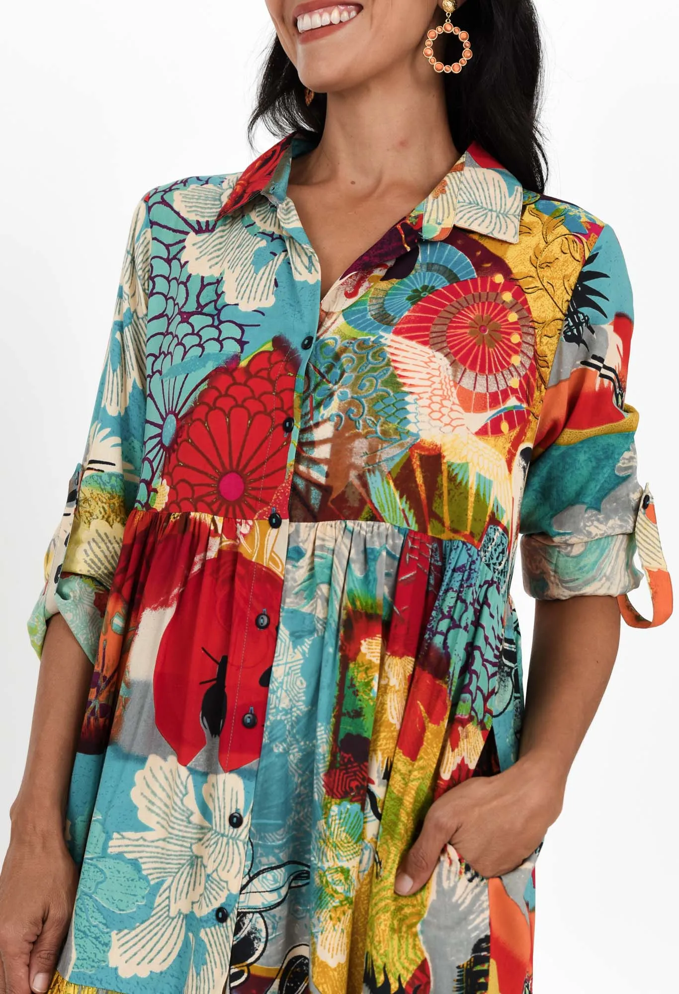 Sayla Blue Abstract Tier Dress sold by Blue Bungalow product image thumbnail 4