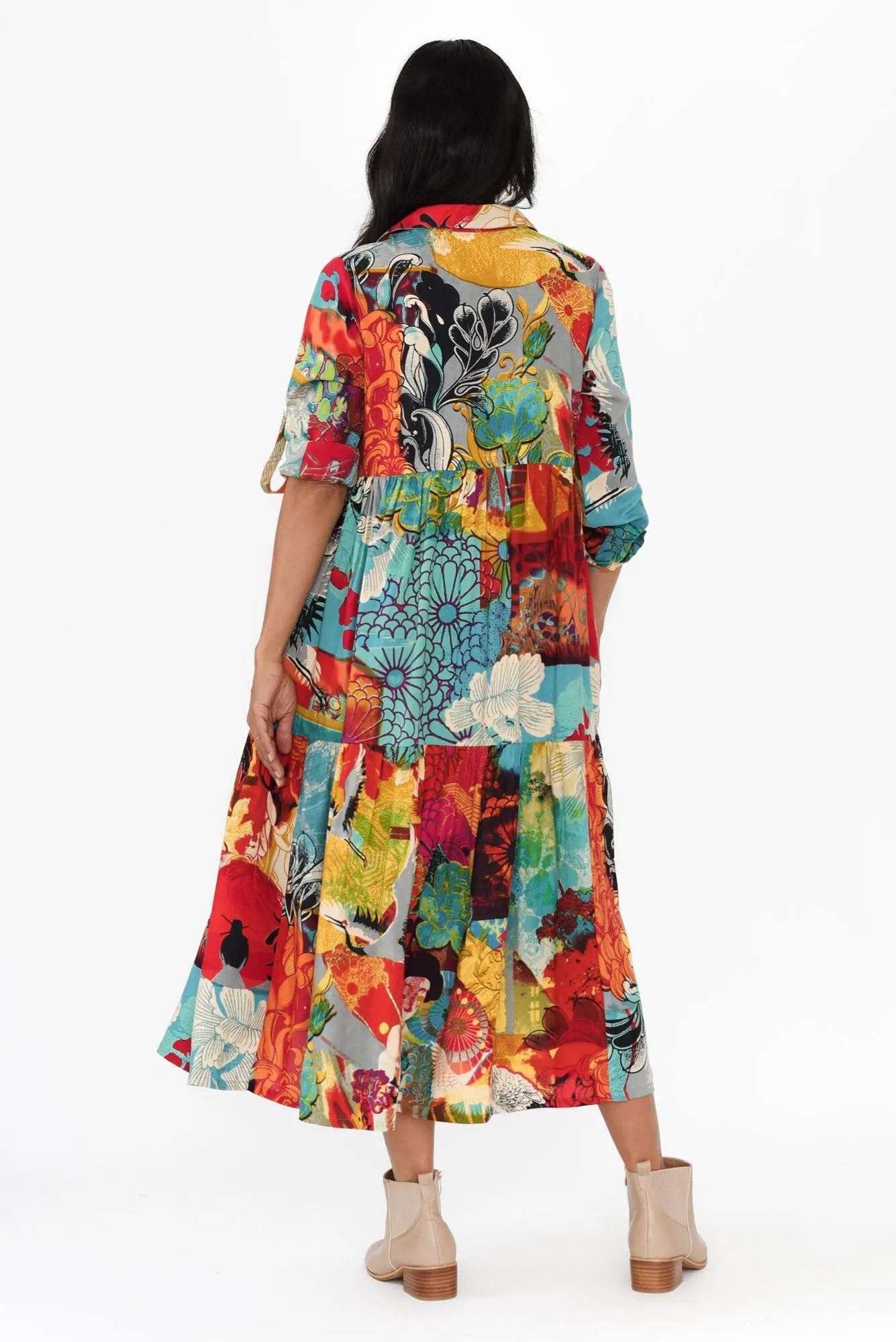 Sayla Blue Abstract Tier Dress sold by Blue Bungalow product image thumbnail 5