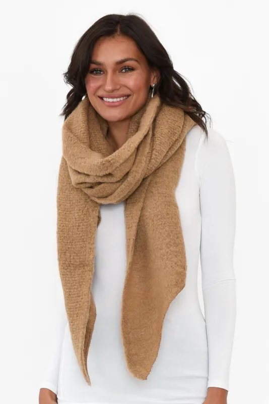 Alaina Camel Scarf sold by Blue Bungalow