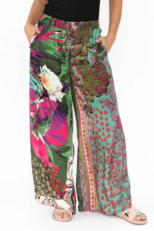 Fantasia Pink Floral Wide Leg Pants sold by Blue Bungalow