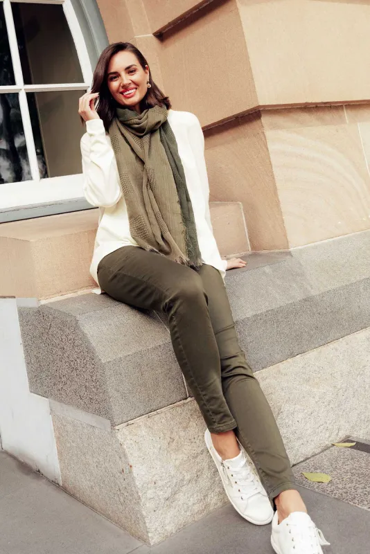 Margo Khaki Drawstring Pants sold by Blue Bungalow