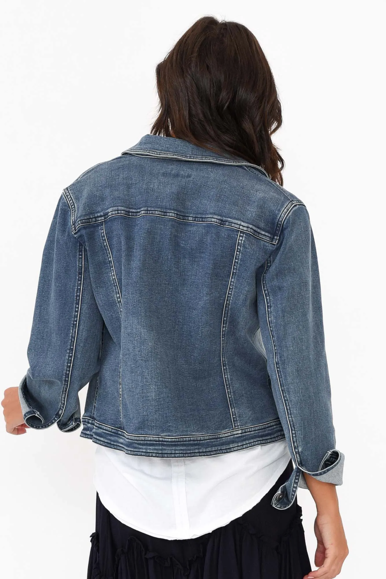 Camille Dark Denim Jacket sold by Blue Bungalow product image thumbnail 5