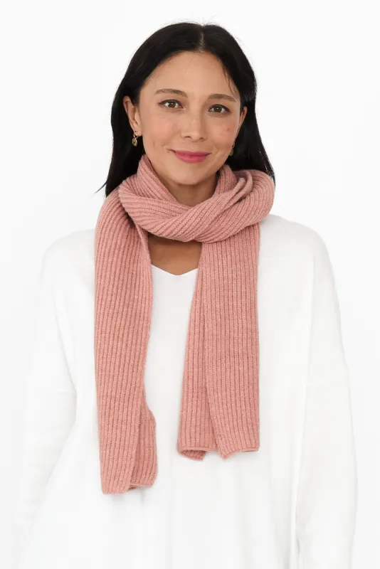 Noel Pink Rib Knit Scarf sold by Blue Bungalow